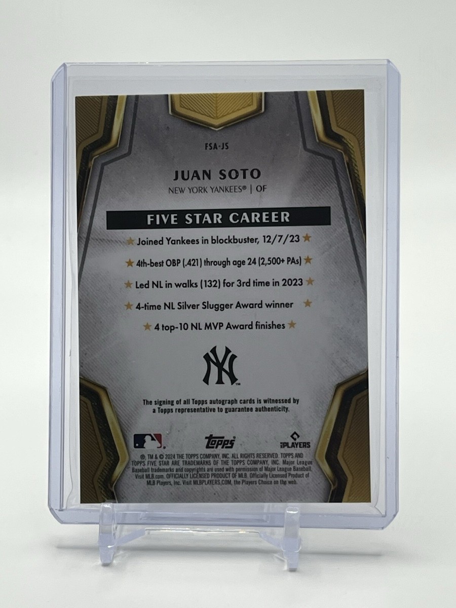 2024 Topps Five Star Juan Soto Auto New York Yankees Rare Only 
