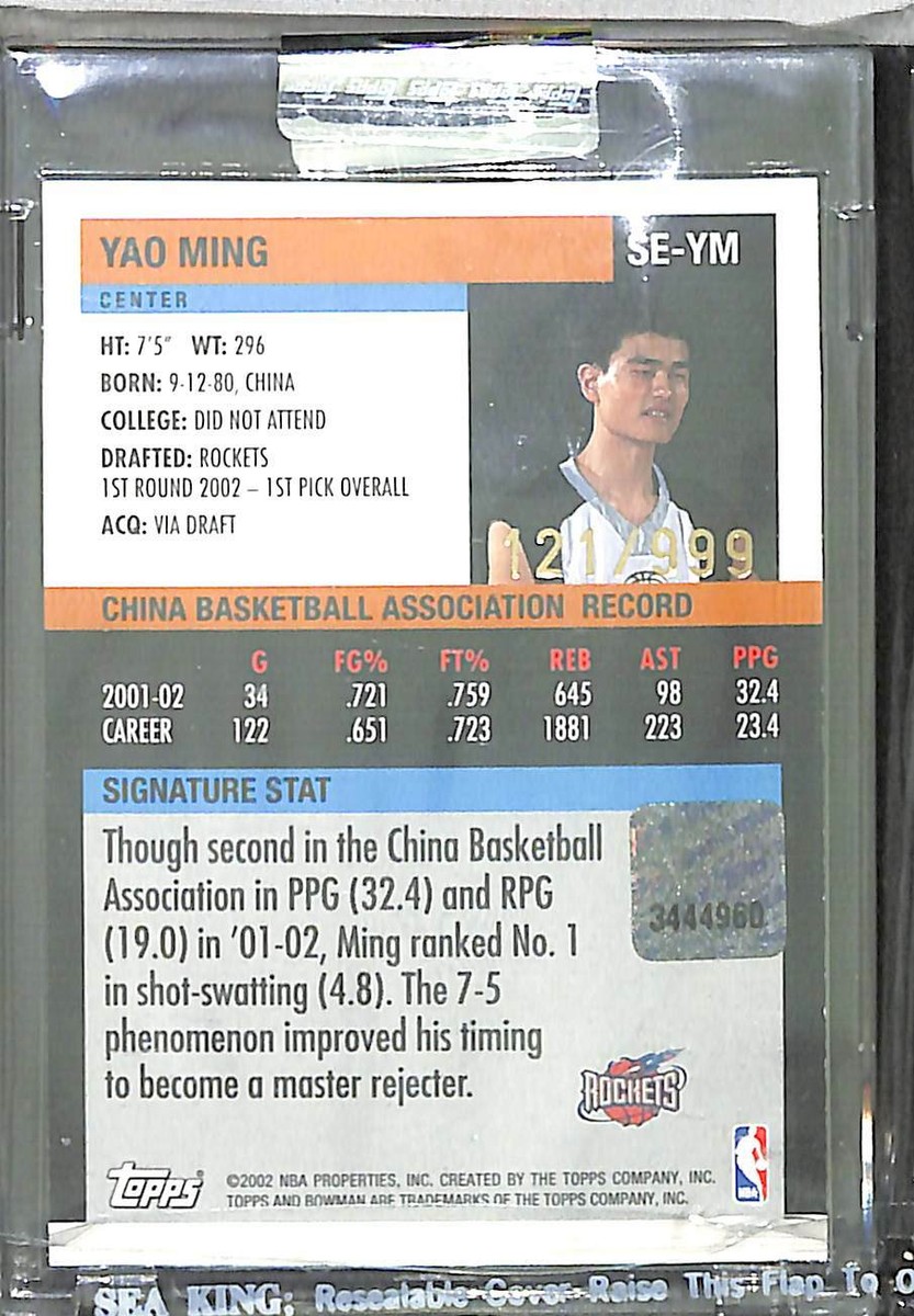 2002-03 Bowman Signature Autograph #SE-YM Yao Ming No 121 of