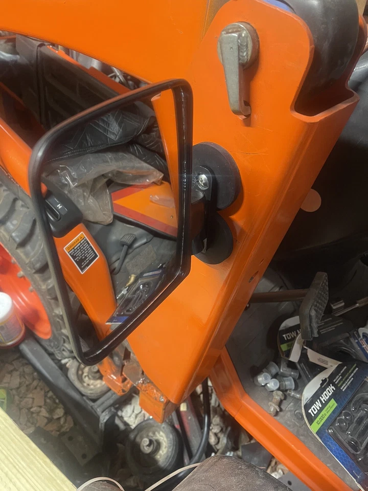 PAR DE ESPELHOS MAGNÉTICOS REVESTIDOS DE BORRACHA EXTRATOR/SKID STEERE KUBOTA JOHN DEERE - Imagem 4 de 4