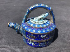 Antique Chinese Cloisonne Enamel on Bronze Teapot, 1800’s