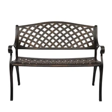VINGLI 40.5" Patio Garden Bench Outdoor Aluminum Seat Entryway Decor, Bronze