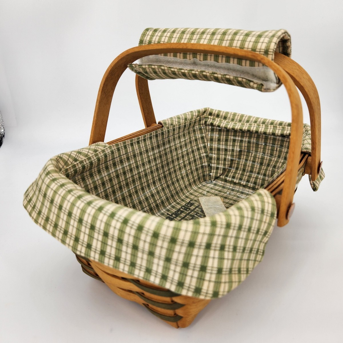 Longaberger 2001 Woven Memories Tour Basket Set Green Trim Signed