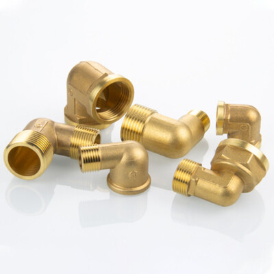 Messing Gewinde-Fitting Winkelverschraubung 90° flachdichtend 3/4 IG - 3/4 AG (DN 20) - schwere Ausführung kaufen