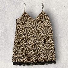 Forever 21 Leopard Print Mini Nighty Size Medium Lace Bottom