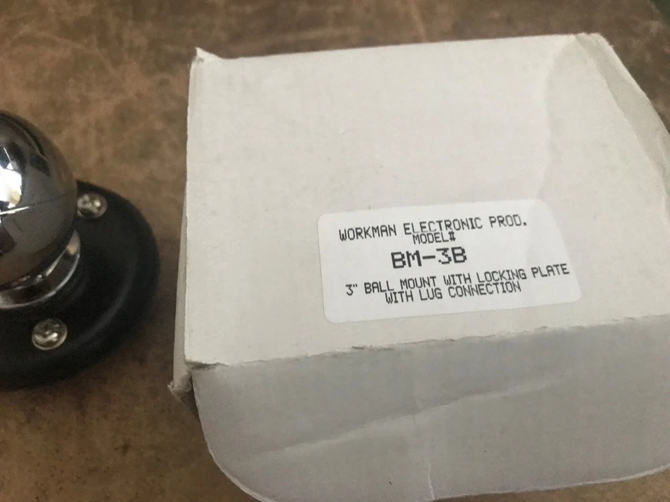 Workman BM-3B Chrome Antenna Ball Mount Lug Connection cb radio ham Marine Boat - Image 4 of 4
