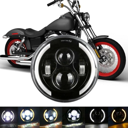 1PC 7" Motorcycle Headlight  LED Turn Signal Light For Harley Cafe Racer