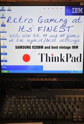 Win 95 98  ALL IN ONE RETRO Gaming IBM A31  P4 & HI-END SAMSUNG monitor 5x4 FAST