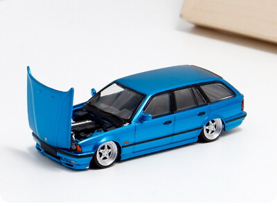 Mortal 1/64 Scale BMW E34 Touring Blue Diecast car Model Toy