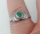 VINTAGE STERLING SILVER RING SIZE 8 MALACHITE STONE DESIGN