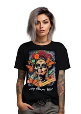 FRIDA KAHLO "PIES PARA QUE LOS QUIERO SI TENGO ALAS'' BLACK  T SHIRTS UNISEX