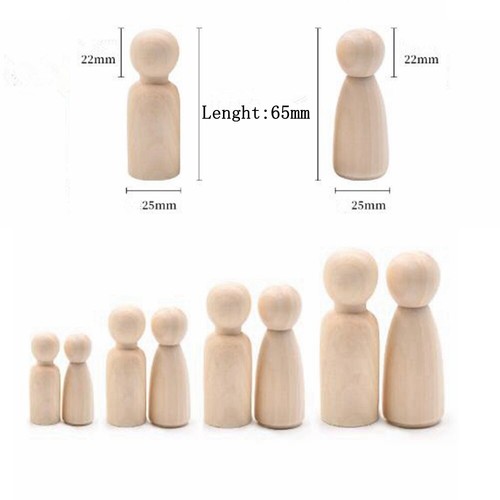 Muñeca de madera de 65 mm Little People bebé niños muñecas de madera hágalo usted mismo macho hembra 20 piezas - Imagen 9 de 9