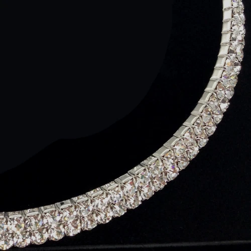 Elegante Collar Gargantilla Elementos Swarovski Doble Nivel Color Cristal Transparente Foto 4 de 4