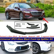Add-on Universal Fit For 2019-2022 Honda Insight Black Front Bumper Lip Splitter