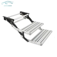 RV Camper Platform Steps Stair Anti-Slip Aluminum 2 Step Pull Out Retractable