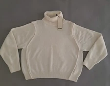 Fuzzi Soft White Turtleneck Sweater XL $395