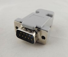 10x DB9 Male Plug 9Pin 2 Rows D-Sub Connector Grey Plastic Hood Cover Backshell