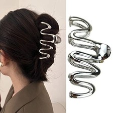 Snake Hair Claw Clip Sliver Line Hair Clip Metal Snake Shape Creative Claw F