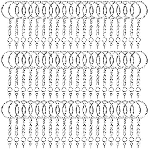 360Pcs Keychain Bulk, 120Pcs Keychain Rings with Chain and 120Pcs Open Jump