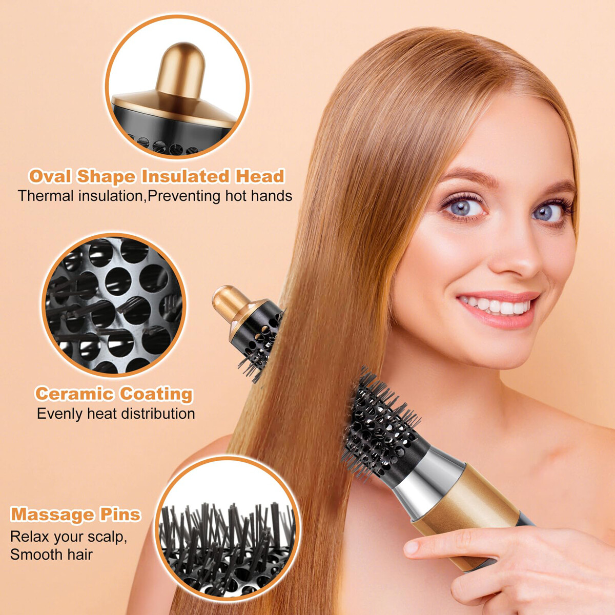 UK Replace Round Volume Brush for Dyson Airwrap Styler Attachment