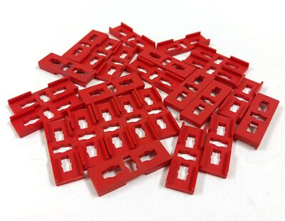Vintage Fischertechnik 31667 Fish Plate 15   Red   25pcs   1979