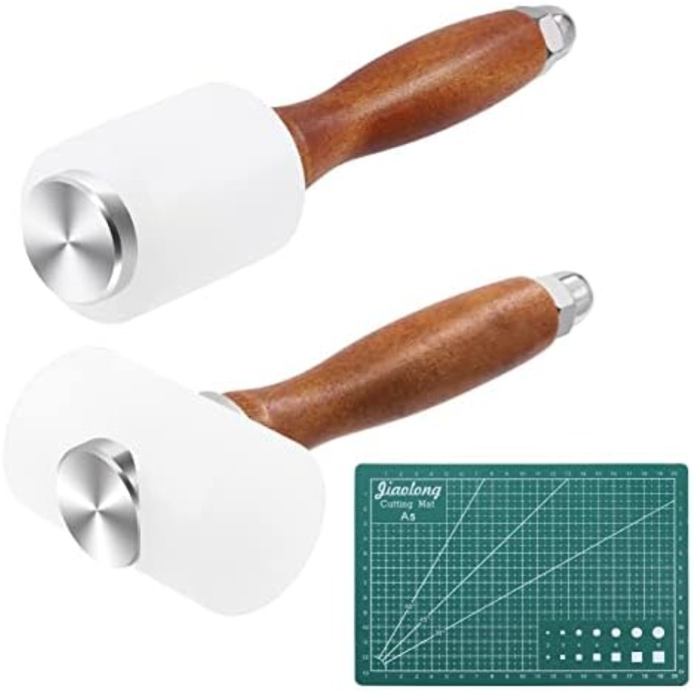 Swpeet 3Pcs Martello Pelletteria: Set Completo per Stampaggio Pelle