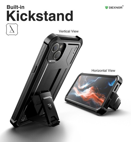 Dexnor Full Body Shockproof Case for iPhone 14 Plus Built-in Kickstand - 第 12/60 張圖片