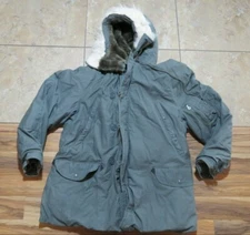 VTG Military N-3B PARKA Extreme Cold Weather Snorkel Hood Greenbrier Sz L