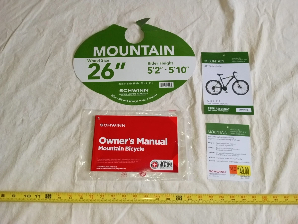 Schwinn mountain bike size chart hot sale