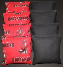 8 All Weather CORNHOLE BEANBAGS made w TAMPA BAY BUCCANEERS Fabric ACA Reg Bags