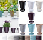 Flowerpot Round Plastic plant pot Tedi Modern plant pot with saucer and drainage
