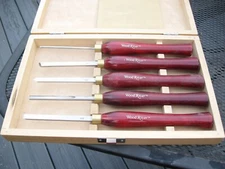 EUC Set of 5 WOOD RIVER Small 10" HSS Precision Wood Turning Chisels   bt