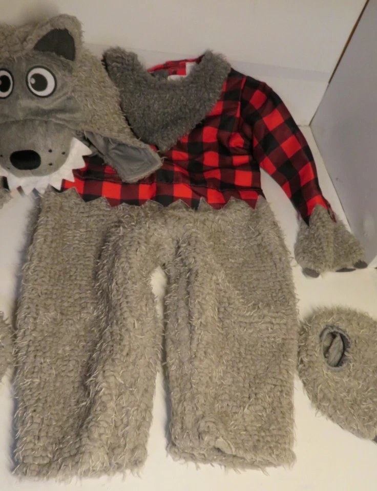 Hombre Lobo Lobo Niños Imitación Piel Halloween Disfraz Traje Tú mismo 4 Piezas 6-12 meses Infantil Foto 4 de 4