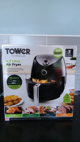 TOWER MANUELLE 4,3 L SCHWARZ LUFTFRITTEUSE NEU 