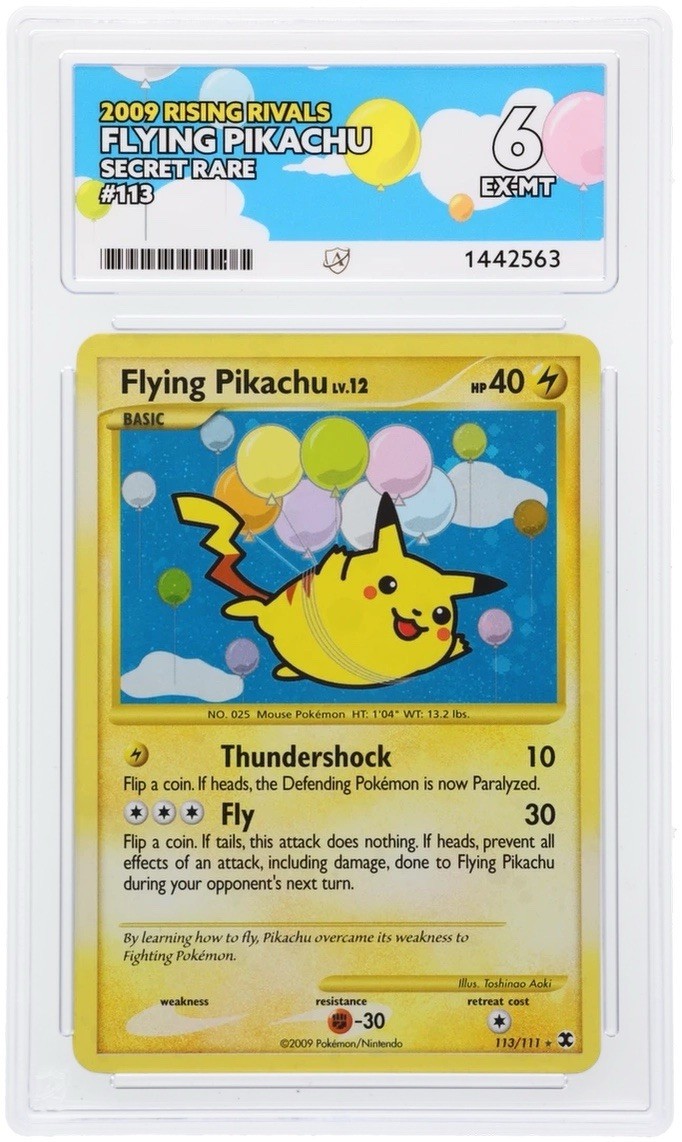 Pokémon TCG Flying Pikachu 113/111 Rising Rivals ACE 6 SWIRL