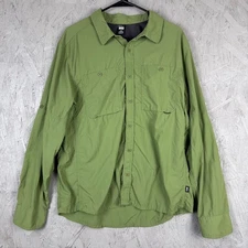 REI Co-op Shirt Mens Large Green Long Sleeve Button Up Outdoor Hiking Bluesign