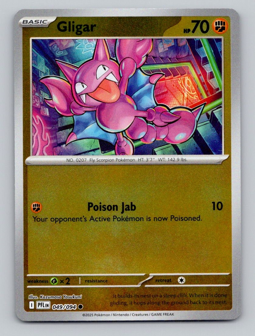 Reverse Holo Gligar 049/094 Common Phantasmal Flames Pokemon