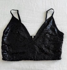 Black H&M sequin crop top. Size M Never worn.