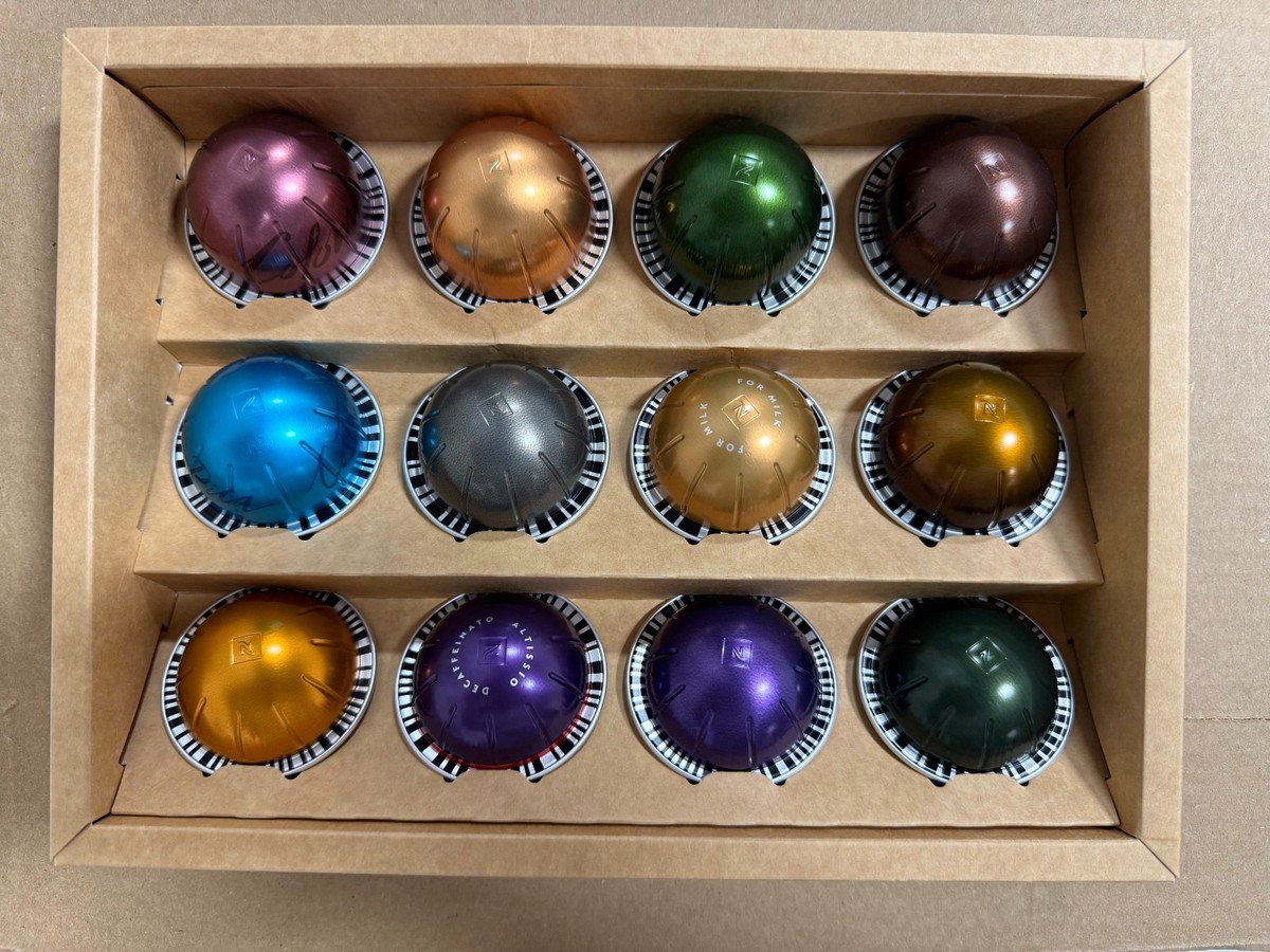Nespresso Capsules Vertuo, Intense Variety Pack, Dark Roast Coffee, 40