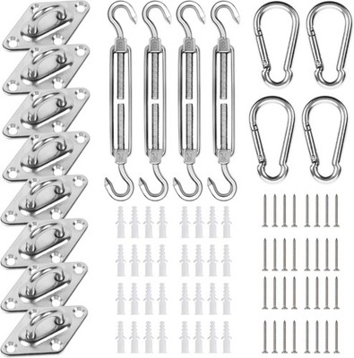 Shade Sail Hardware Kit 6 inch for Triangle Rectangle Sun Shade Sail Installa...
