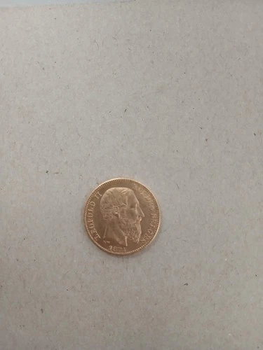 900 / 21.6 carat gold 6.4 grams coin 20 Francs Leopold III 1874
