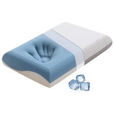 Memory Foam Firm Pillows for Sleeping, 4.7'' Orthopedic Cervical Neck Pillow ...