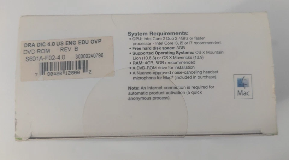 Nuance Dragon Dictate Version 4 for Mac Speech Recognition Program 2014 DVD - Image 3 of 4