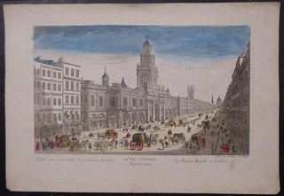 ROYAL EXCHANGE LONDON 1760 DAUMONT ANTIQUE COPPER ENGRAVED OPTICAL VIEW