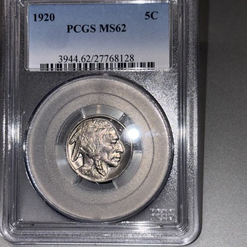 1920 Buffalo Nickel 5c - PCGS MS62 - Strong Strike BU