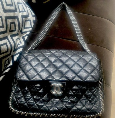 100% Auth Chanel Quilted Leather Chain Around Flap Maxi Bag by Karl  Lagerfeld
