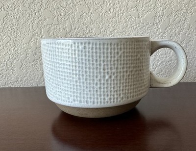 Midwinter Neutral Hopsack Stoneware Coffee Cup Mug Made in England