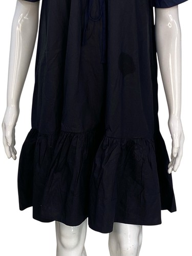 Ulla Johnson Femmes Cyrus Froncé Noir Bleu Coton Court Mini Robe Taille XS 0 - Photo 18 sur 20