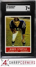 1964 PHILADELPHIA #12 JOHN JOHNNY UNITAS COLTS HOF SGC 7