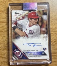2016 Topps Holiday Trea Turner Rookie Autograph /100 RC Auto Phillies #A-TT