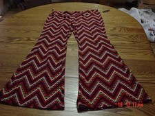 Junior Womens No Boundaries High Rise Knit Flared Leg Pants 70's Themed